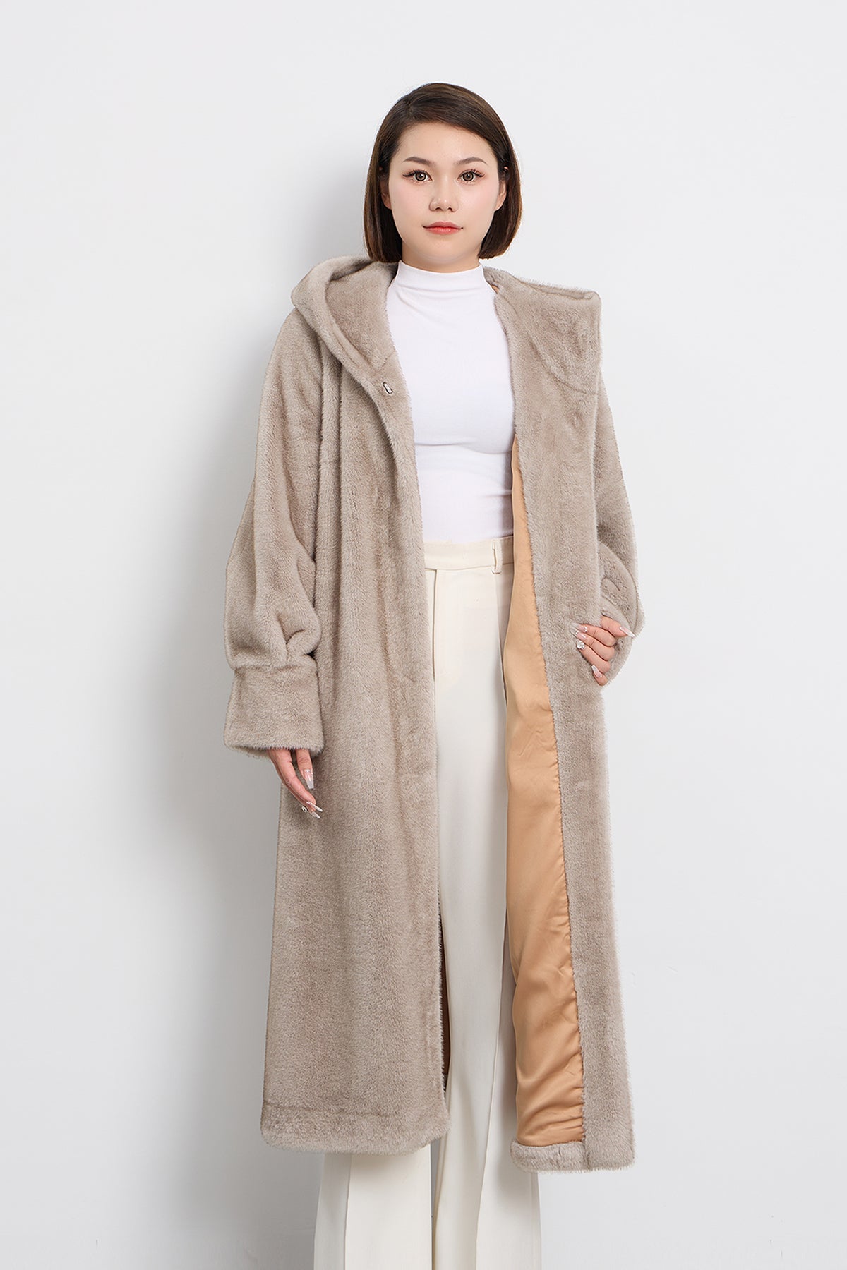 Leith faux fur long coat best sale