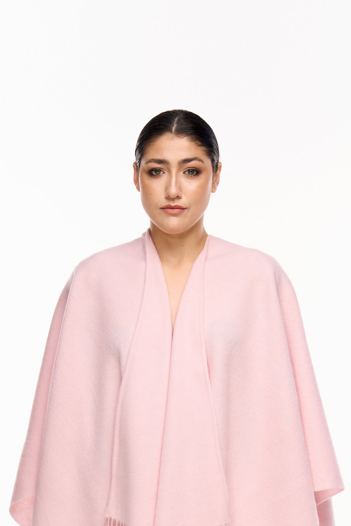 Plain Cape Light Pink Poncho 100% Pure Lambswool