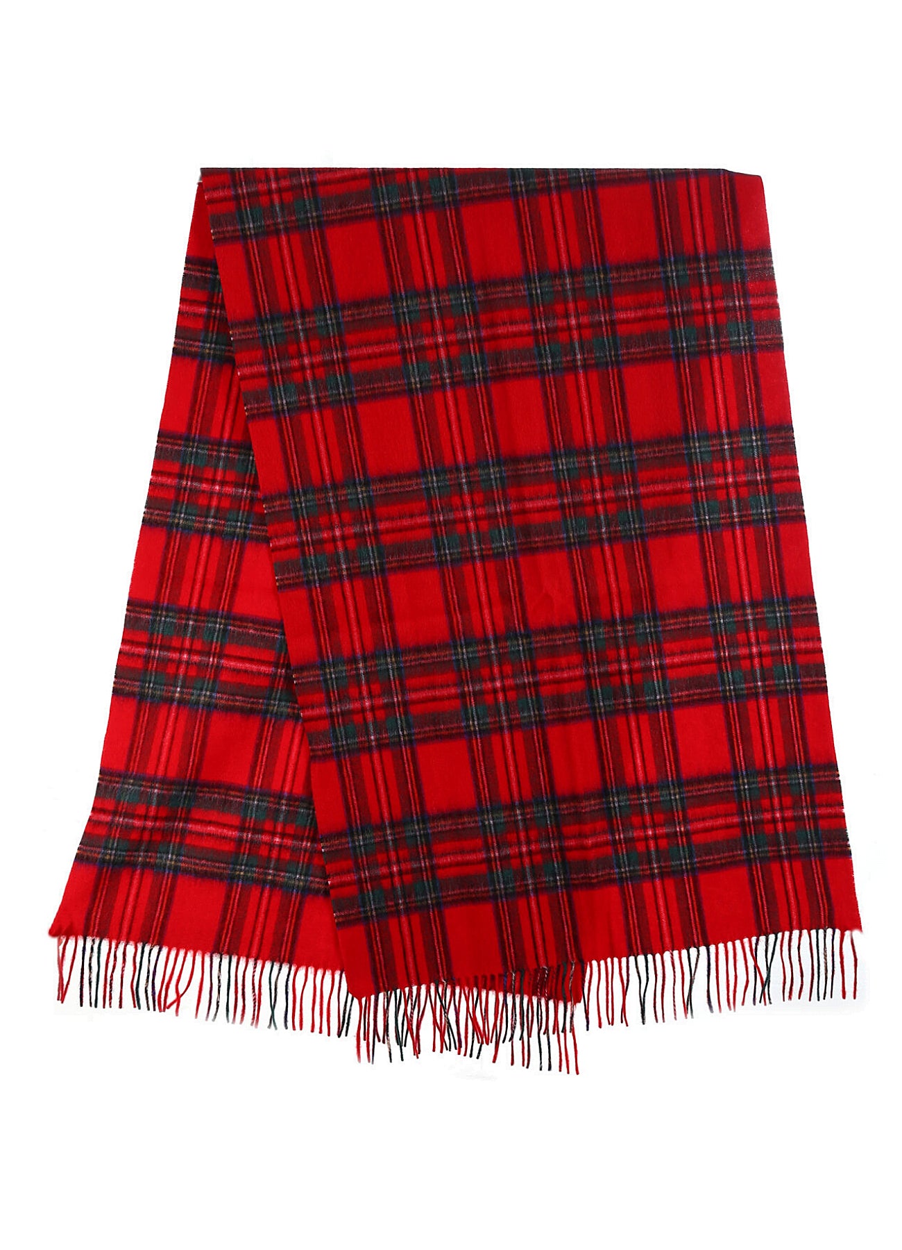 Blanket 100 Pure Lambswool Scottish Check Red Edinburgh Cashmere