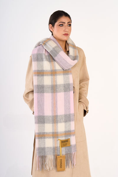 100% Pure Lambswool Oversized Scarf/Wrap DC Scott Pink 7