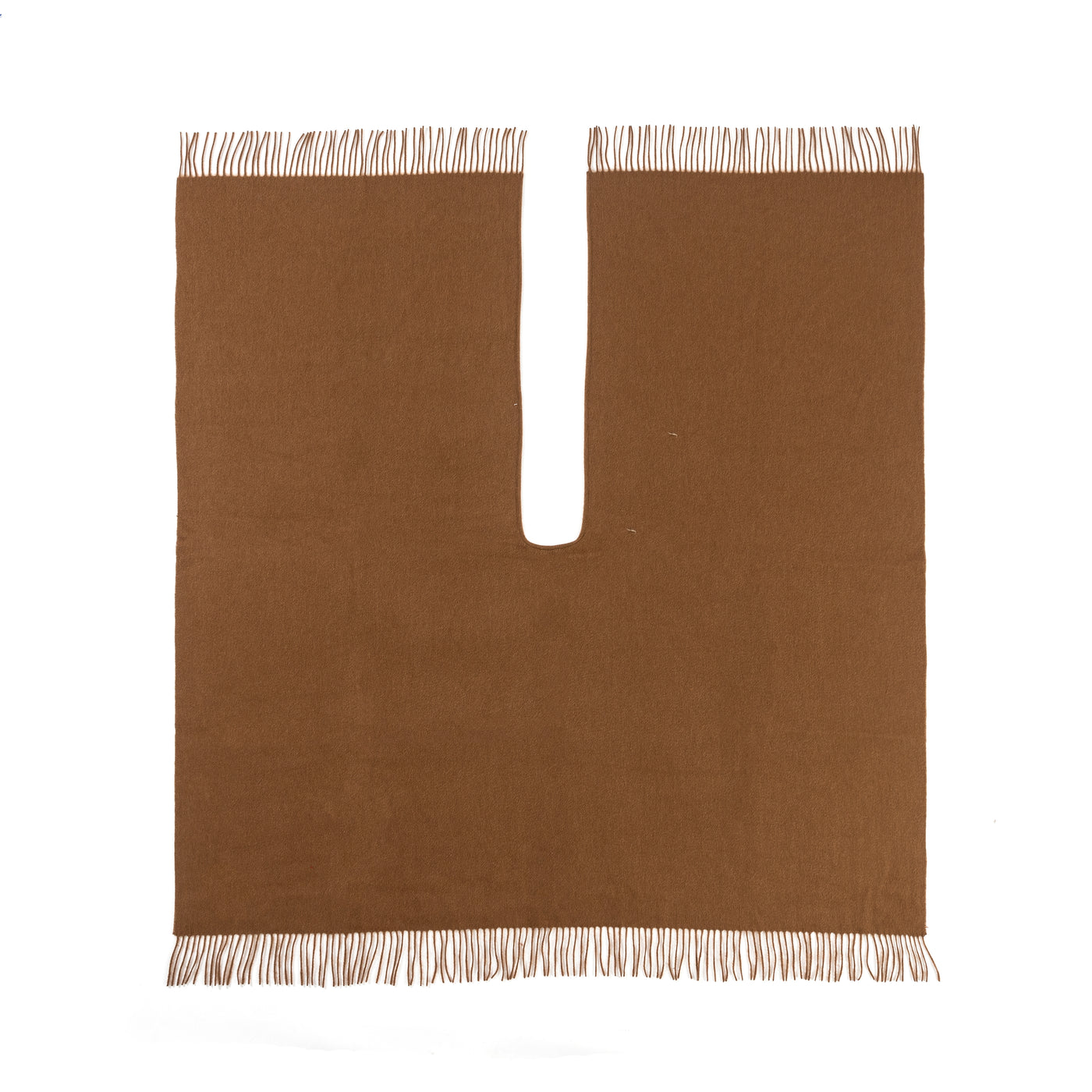 Plain Cape Brown Poncho 100% Pure Lambswool