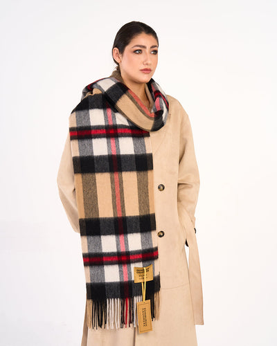 Luxury Soft Winter Scottish Check Wool Scarf