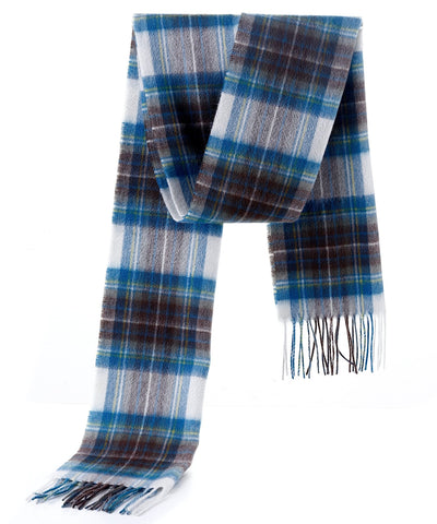 100% Pure Cashmere Scarf Design Stewart Muted Blue