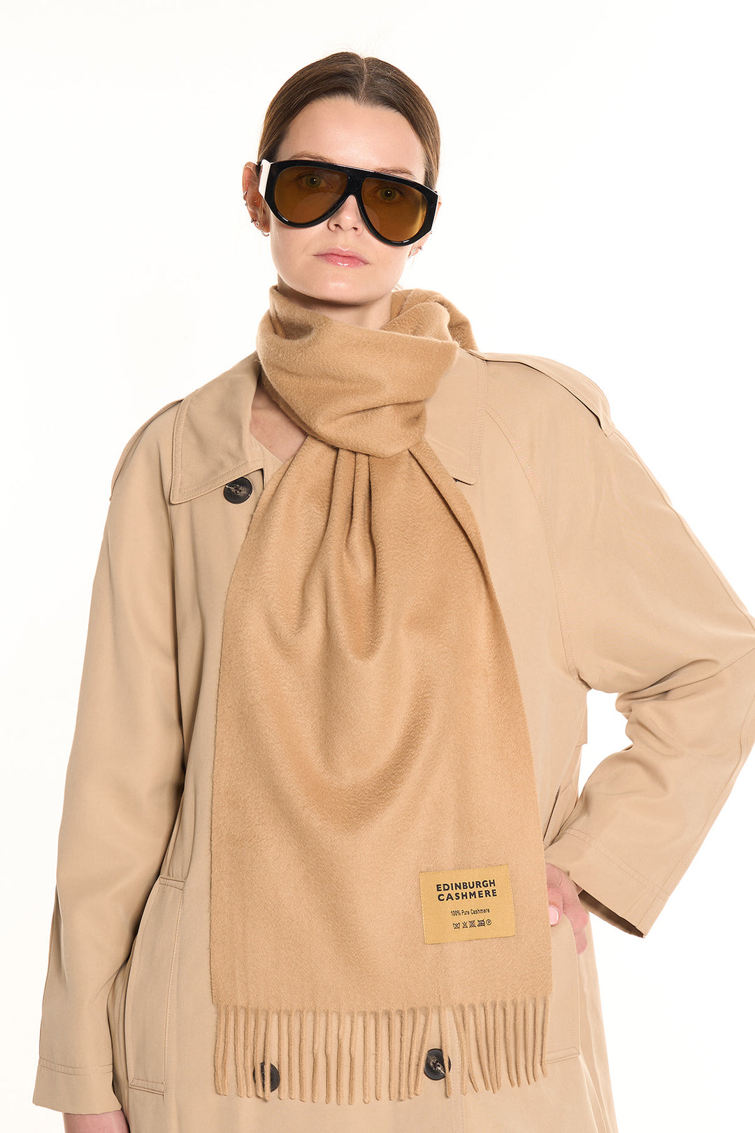 100% Pure Cashmere Scarf Camel | Edinburgh Cashmere