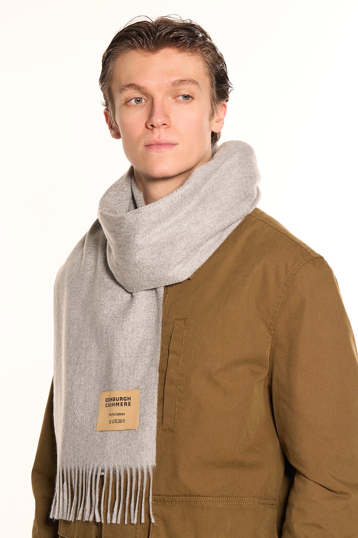 100% Pure Cashmere Scarf, Grey