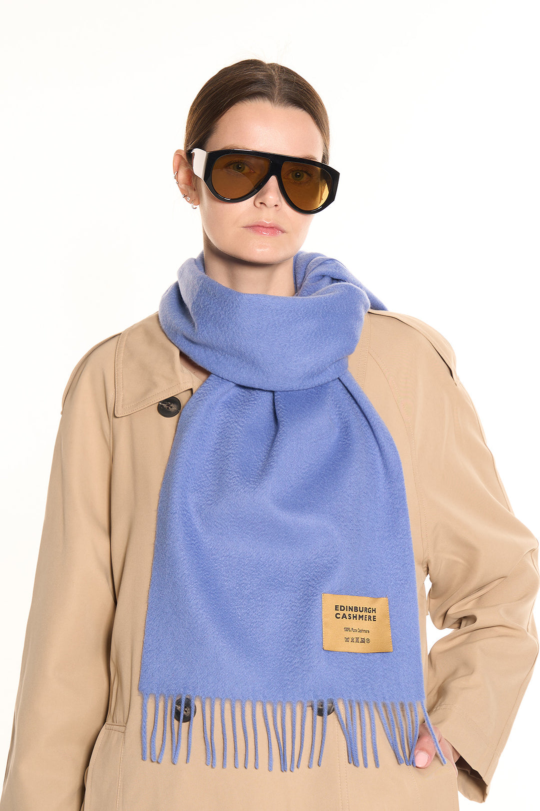 100% Pure Cashmere Scarf Light Blue | Edinburgh Cashmere