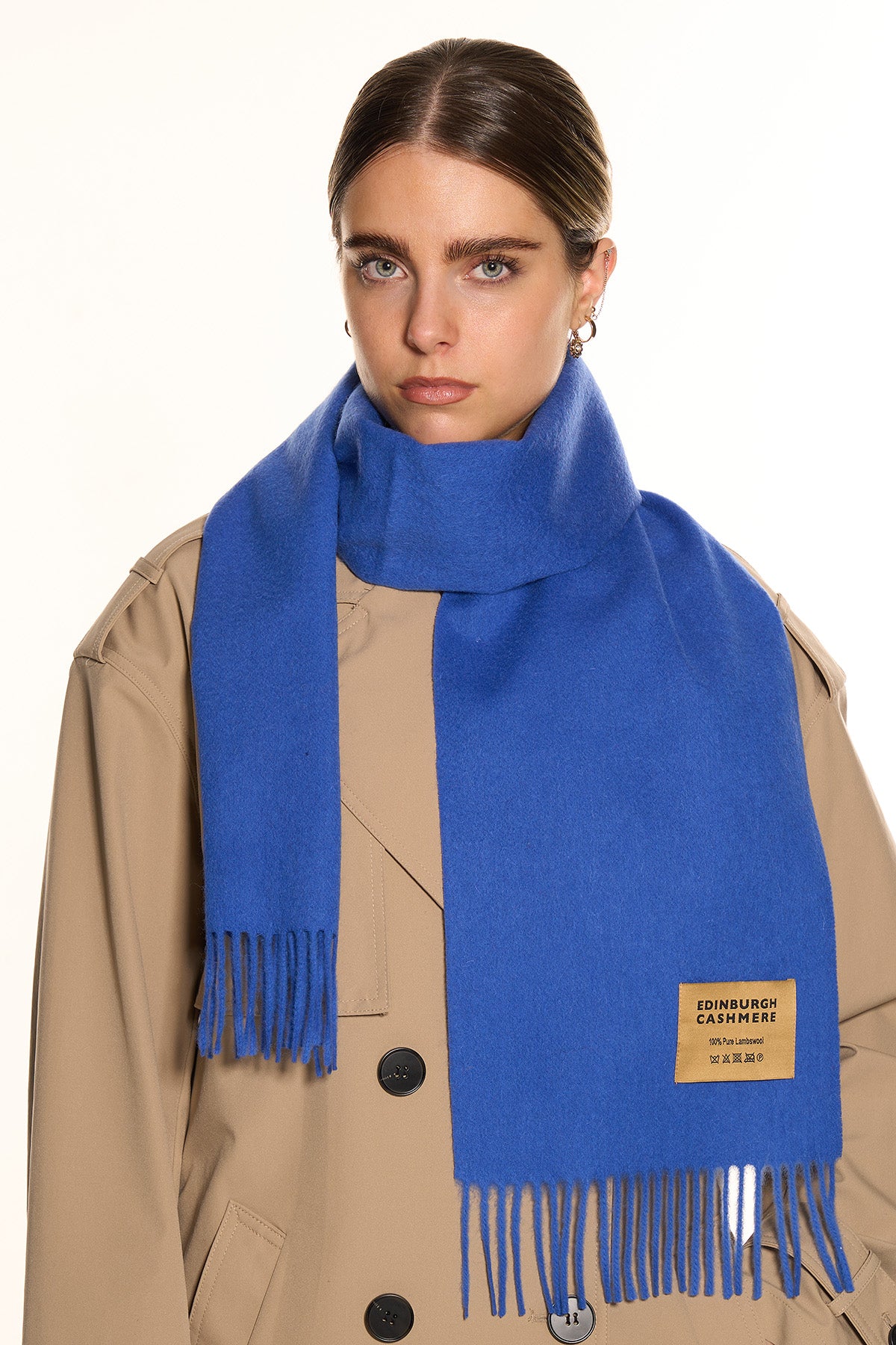 100% Pure Extra Fine Wool Scarf in Dark Blue