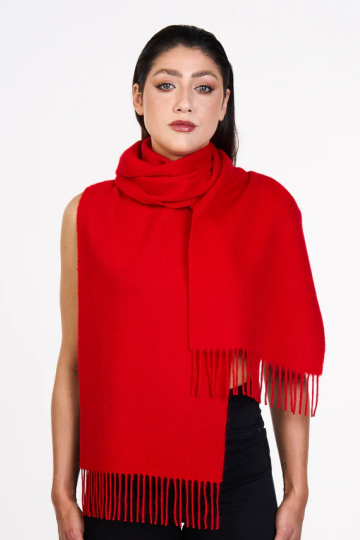 100% Pure Cashmere Scarf Red Small