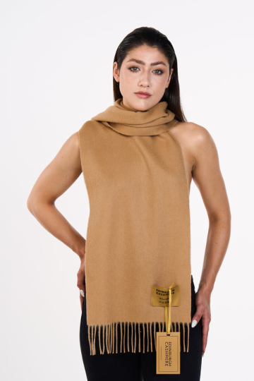 100% Pure Extra Fine Wool Scarf Camel