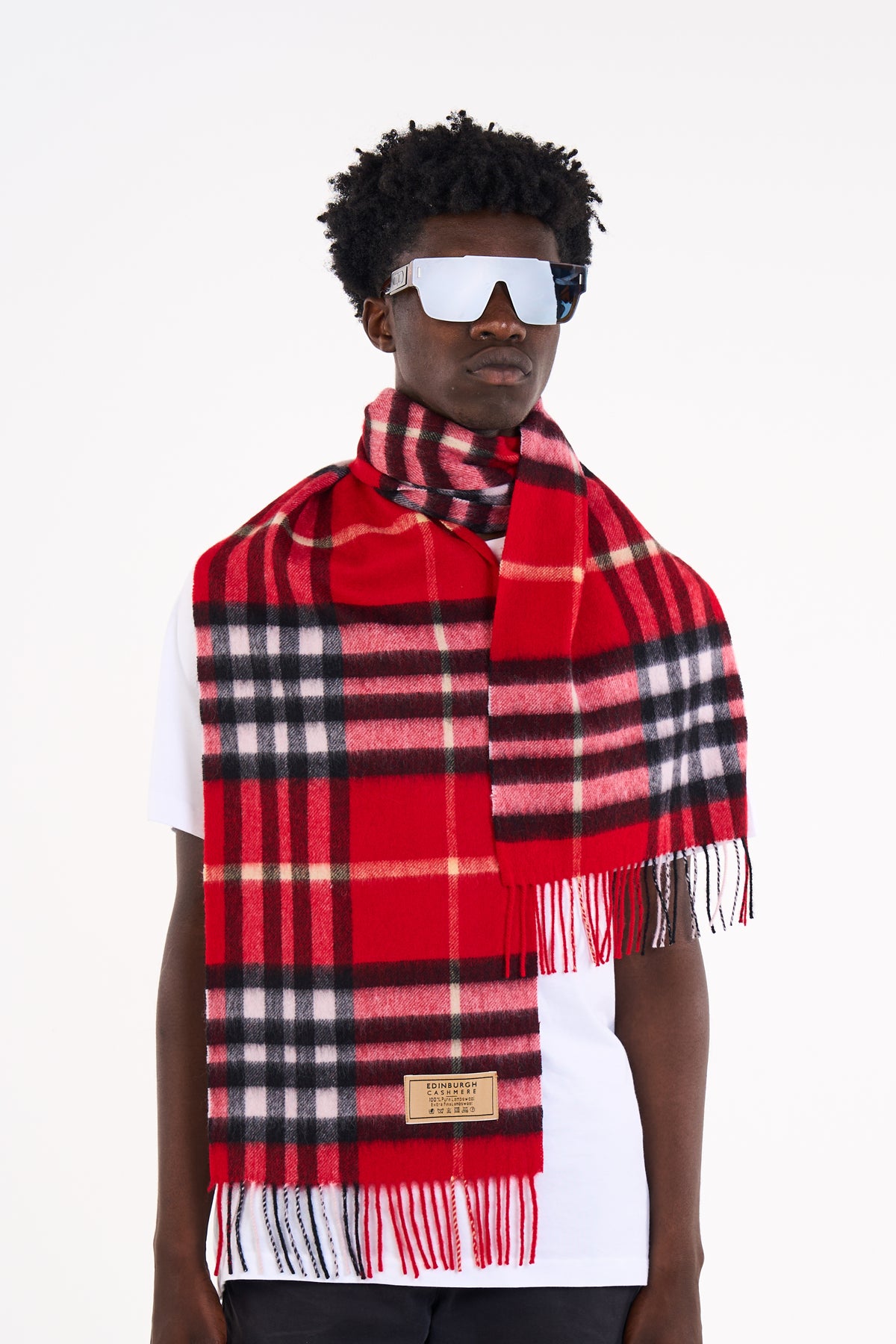 Scarf DC Classic Red Oversized Wrap 100% Pure Lambswool
