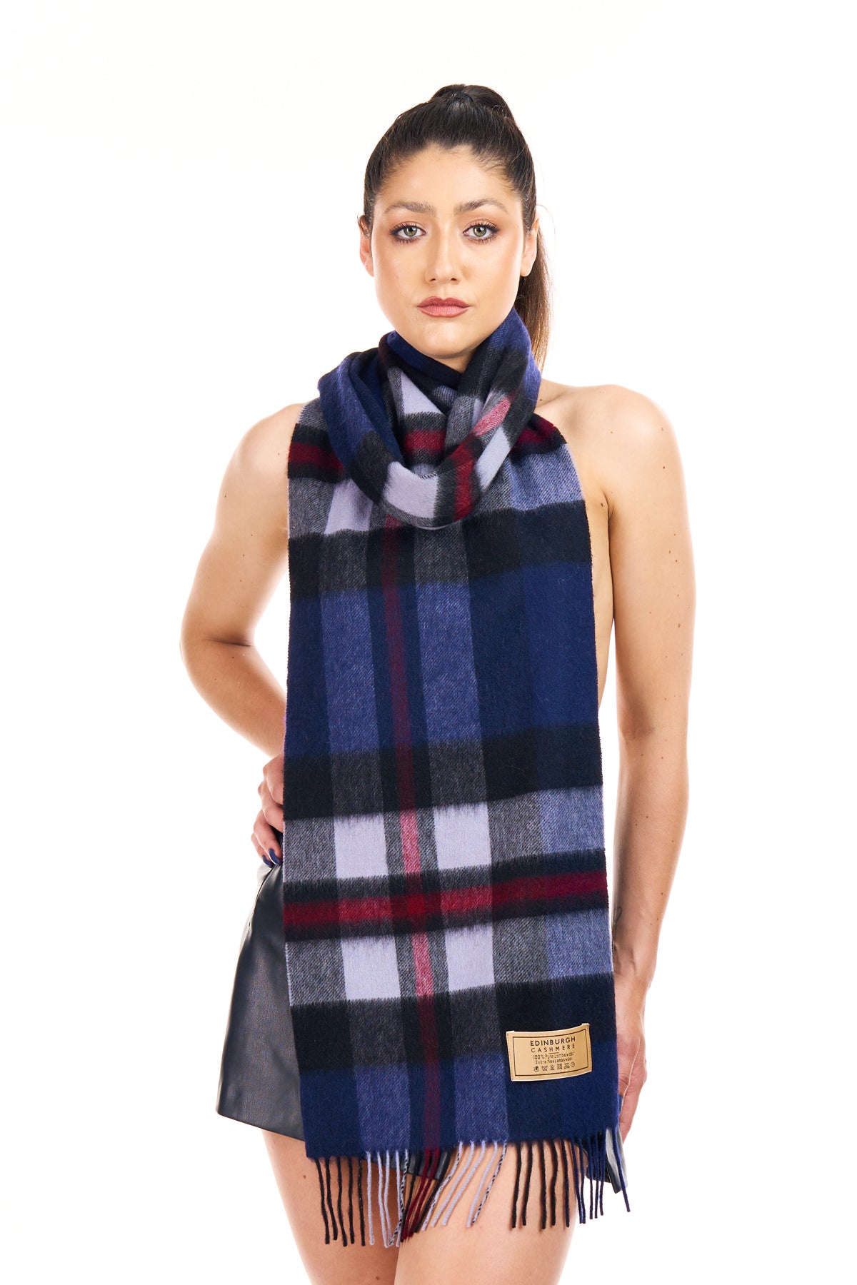 DC Scarf Navy 100% Pure Lambswool