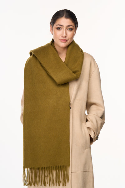 Plain Scarf Green Oversized Wrap 100% Pure Lambswool