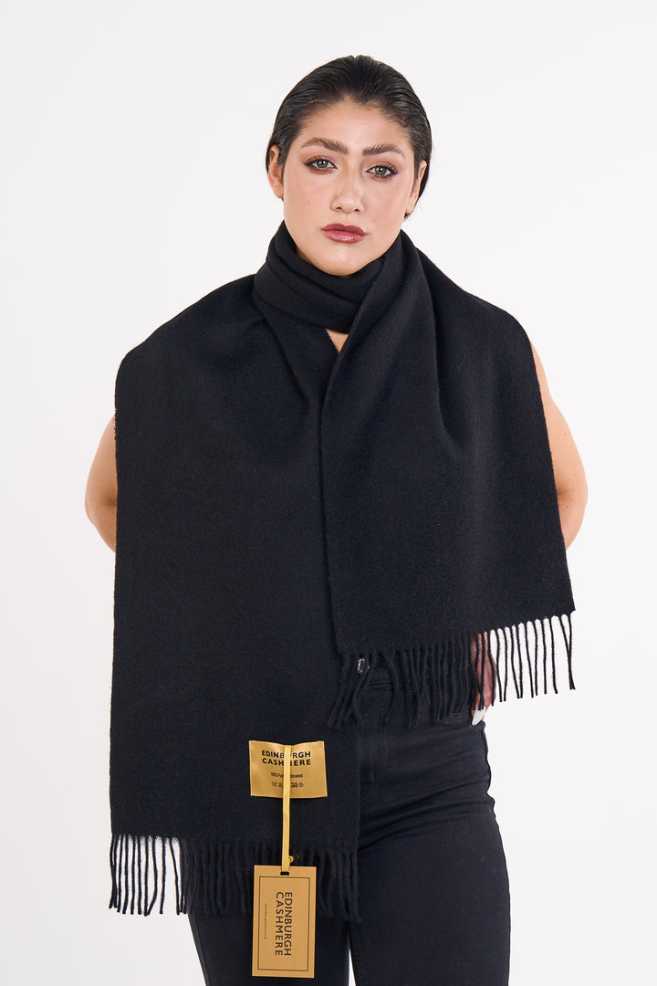 Scarves Luxury Plan Black Designer Edinburgh Cashmere