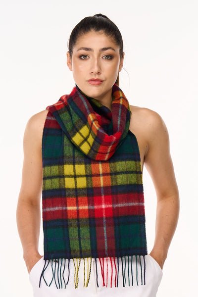 100% Pure Cashmere Scarf Scottish Design Buchanan Tartan