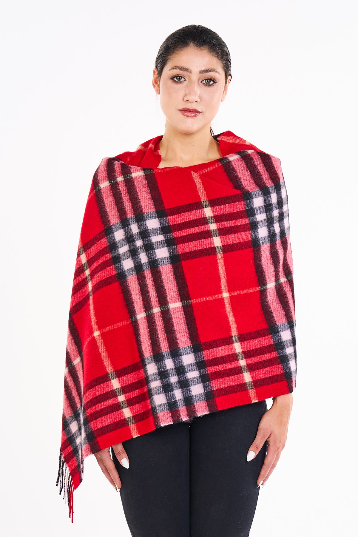 Cashmere Scarf DC Classic Red Oversized Wrap