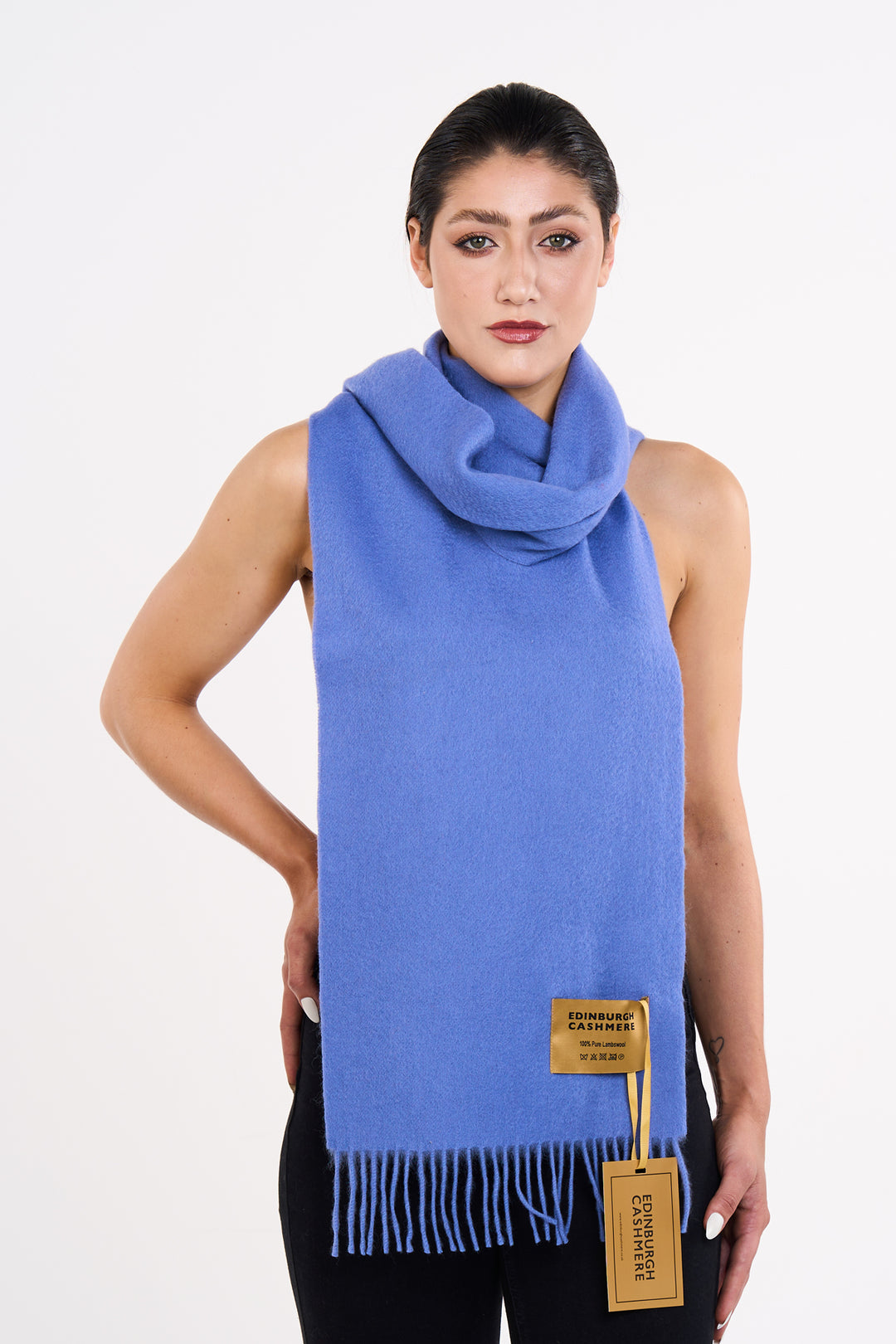 Scarf Plain Light Blue 100% Pure Lambswool | Edinburgh Cashmere