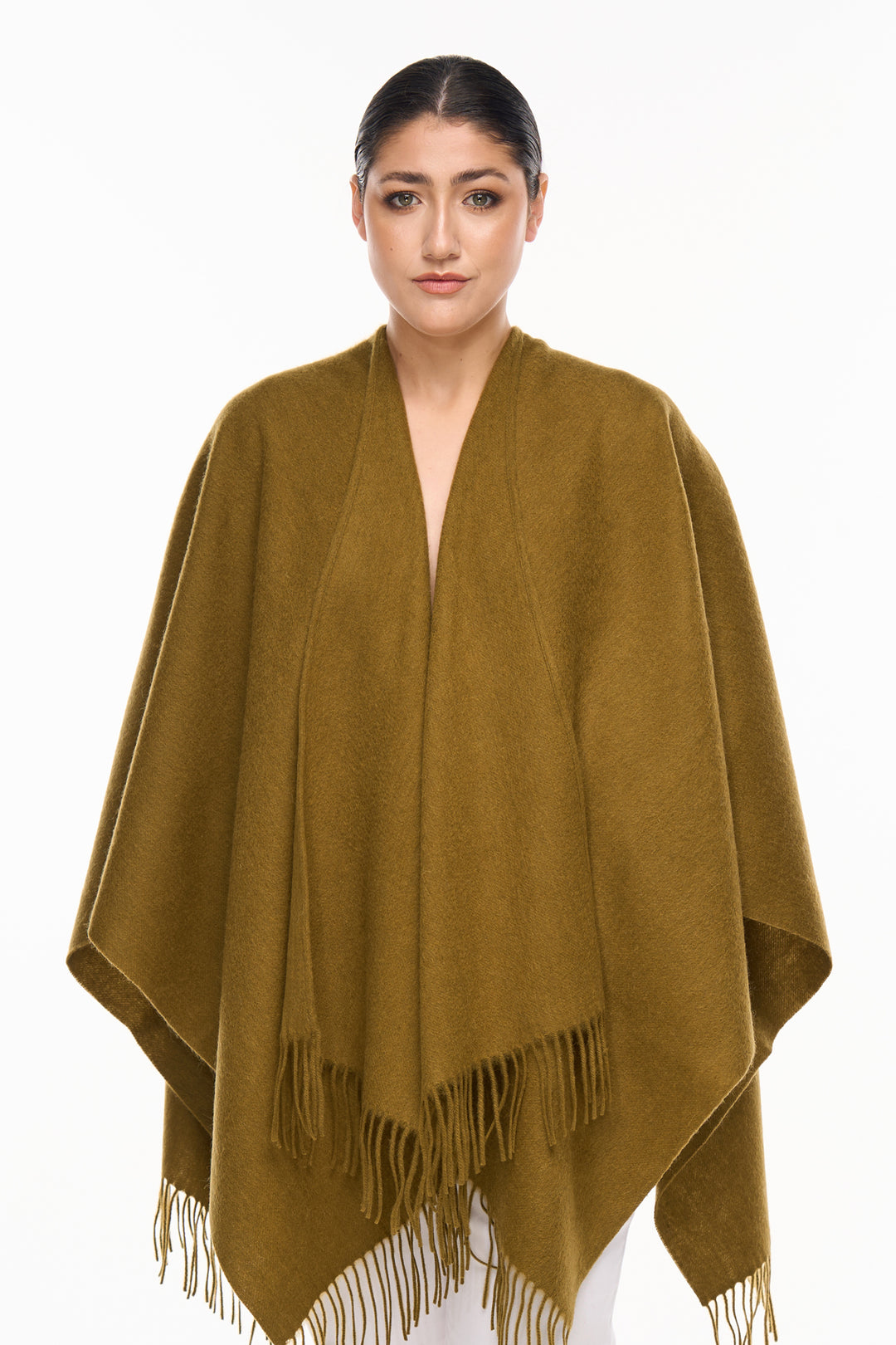 Poncho Cape Luxury Plan Green Designer Edinburgh Cashmere