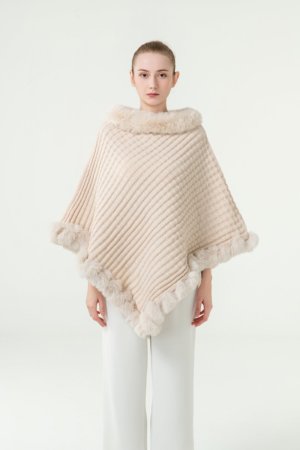 Women’s Poncho Exclusive Design - Cream