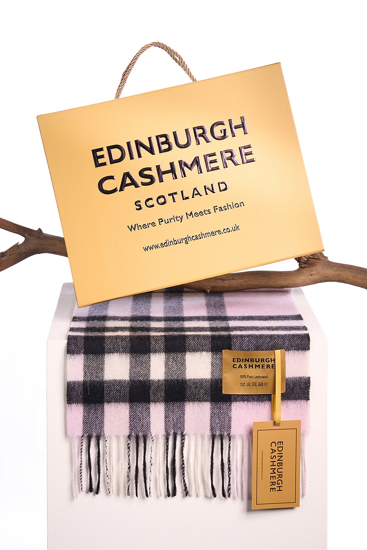 Cashmere Wool Scarf DC Check Luxury Exclusive Design