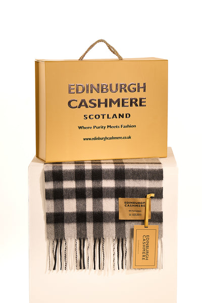 DC Check Cashmere Scarf Grey - Big Size