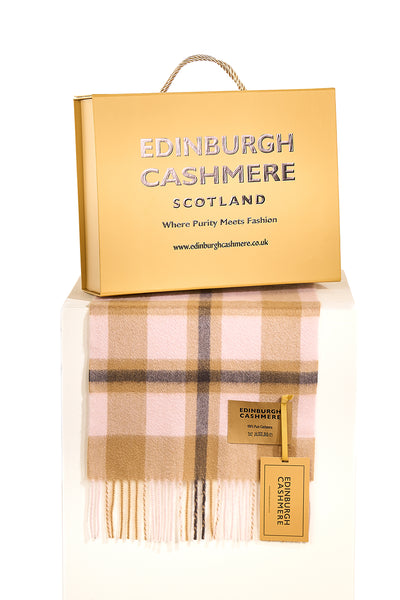 DC Scott Cashmere Scarf Camel and Black 3 - Big Size