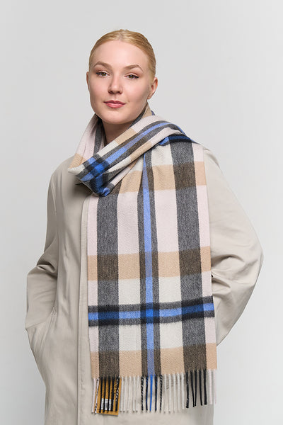 DC Scott Cashmere Scarf Blue/Camel - Big Size