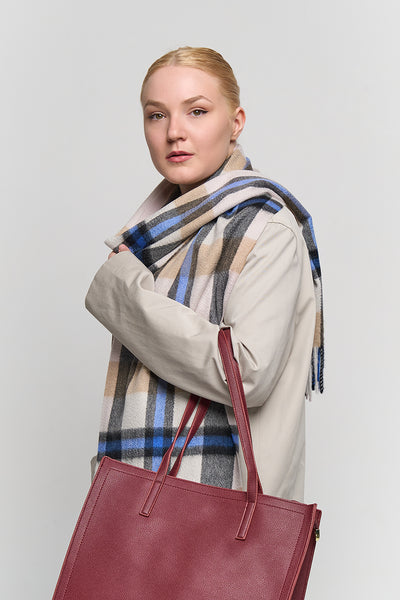 DC Scott Cashmere Scarf Camel and Cream - Big Size