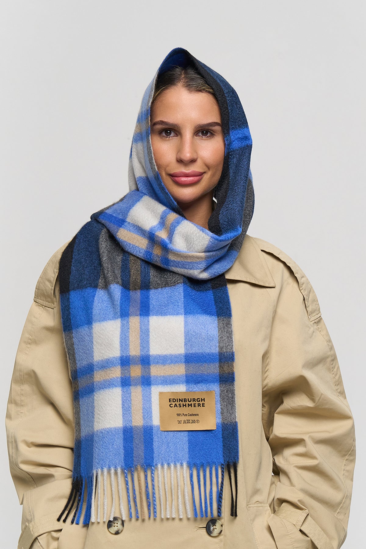 DC Scott Cashmere Scarf Blue/Black - Big Size