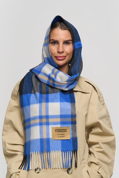 DC Scott Cashmere Scarf Blue/Black - Big Size