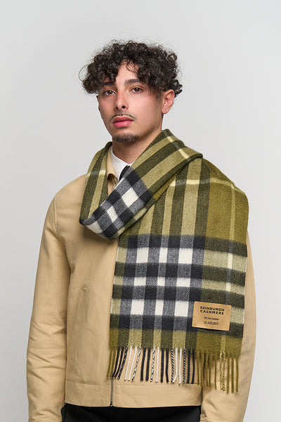 DC Check Cashmere Scarf Green - Big Size