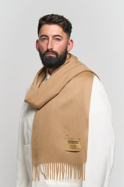 100% Pure Cashmere Scarf Camel