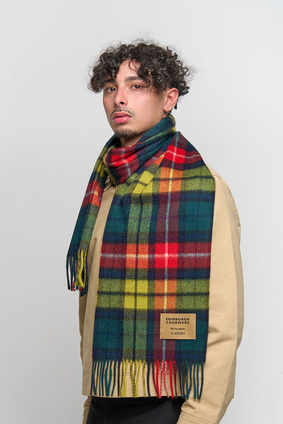 100% Pure Cashmere Scarf Scottish Design Buchanan Tartan