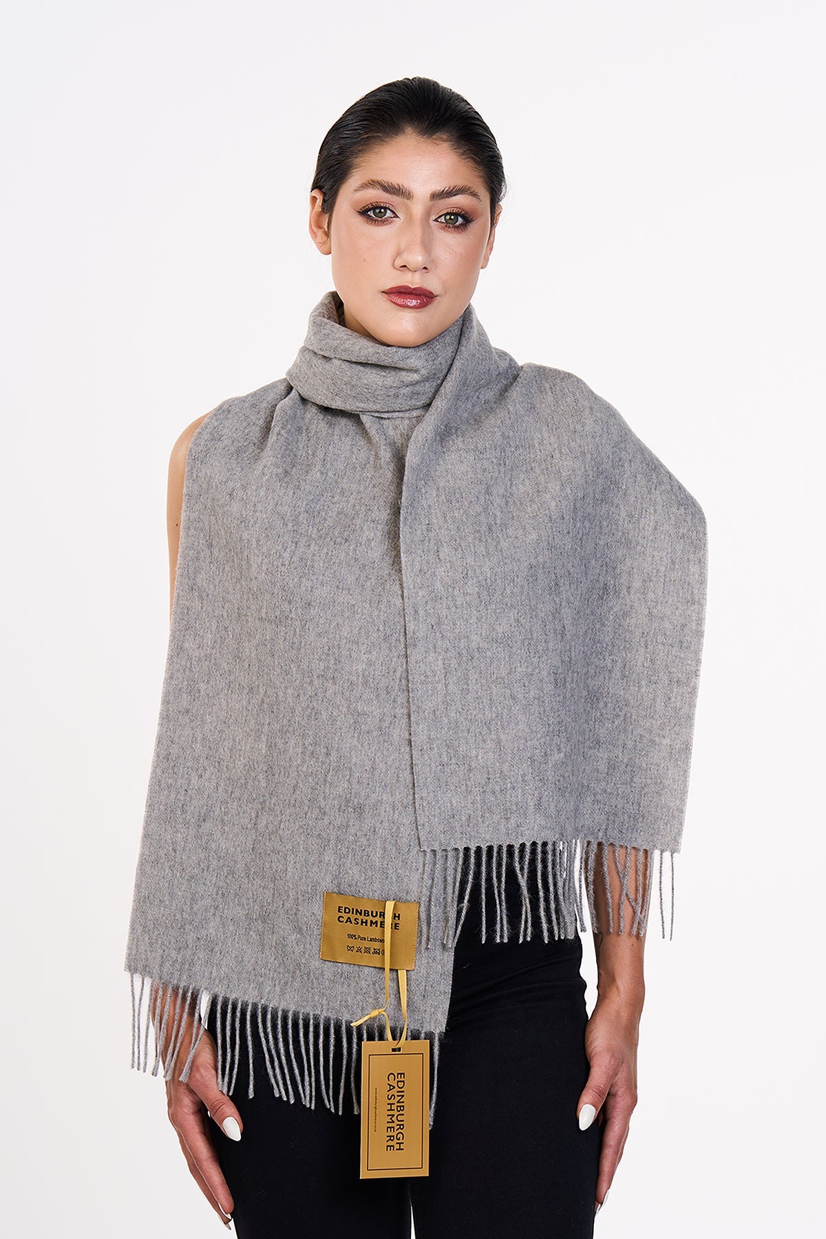 100% Pure Extra Fine Wool Scarf Grey
