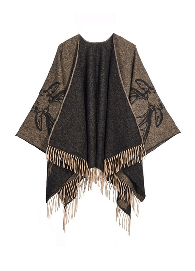 Full Stag Charcoal Cape 100% Pure Lambswool