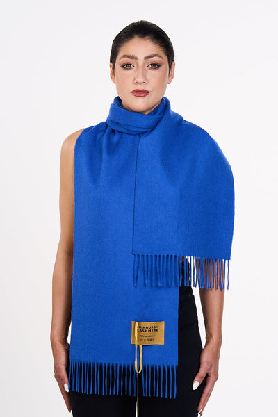 100% Pure Cashmere Scarf Dark Blue - Small Size