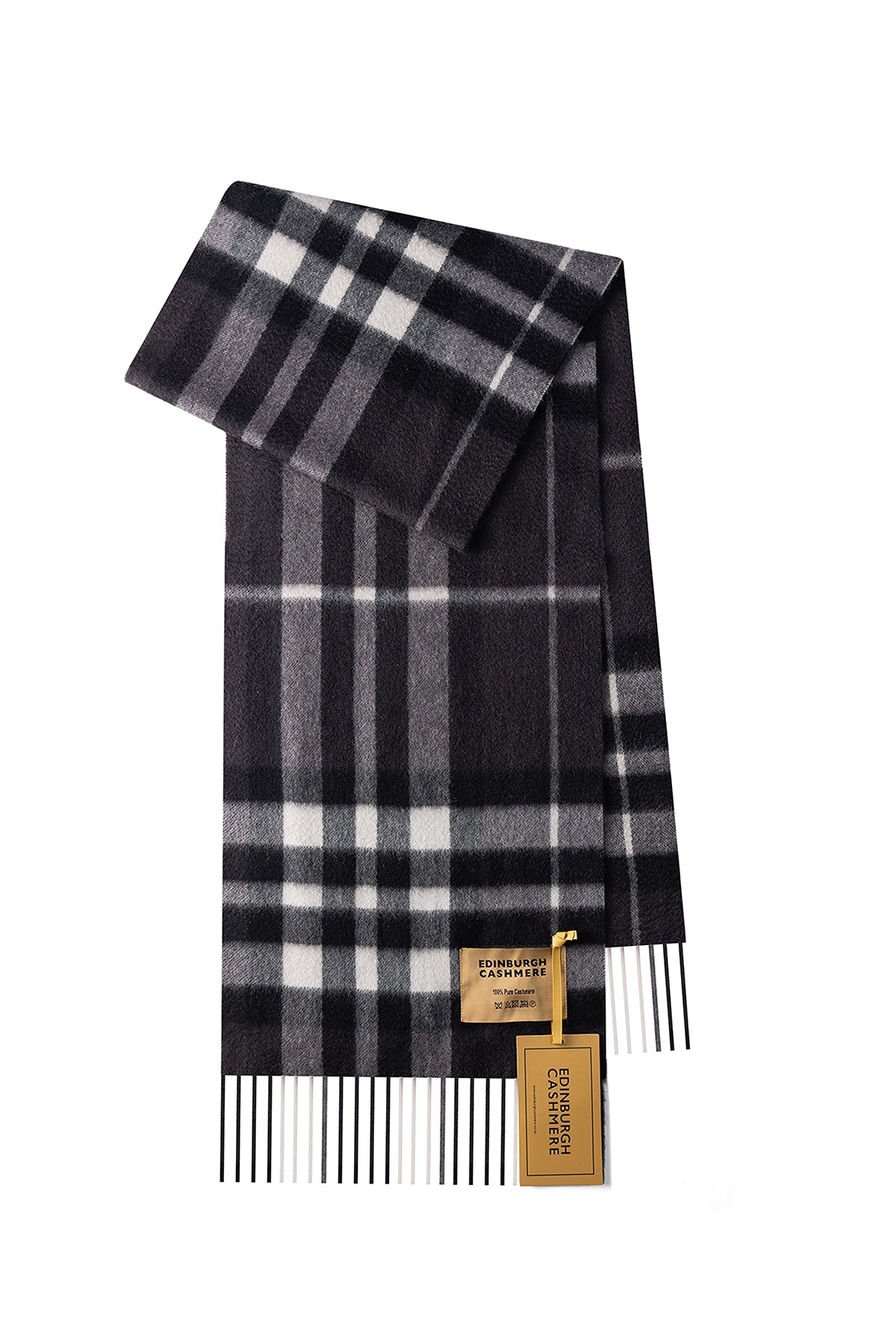 DC Check Cashmere Scarf Charcoal - Big Size