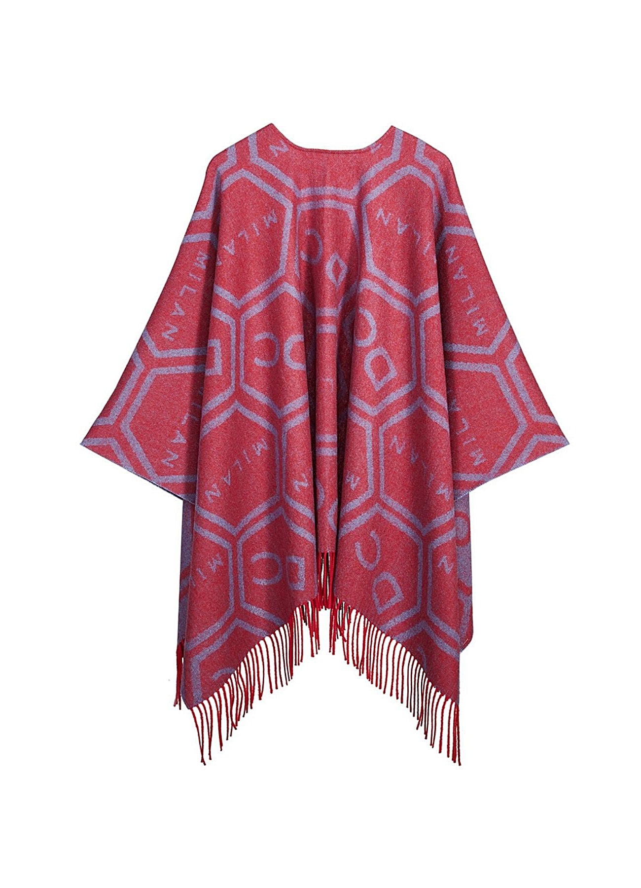 Cape Poncho Exclusive Iconic Reversible Design Red