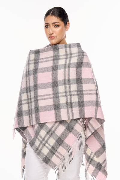 Cape DC Design Pink Poncho 100% Pure Lambswool