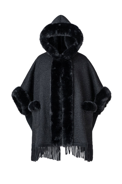 Women’s Hooded Cape Exclusive Design - Black