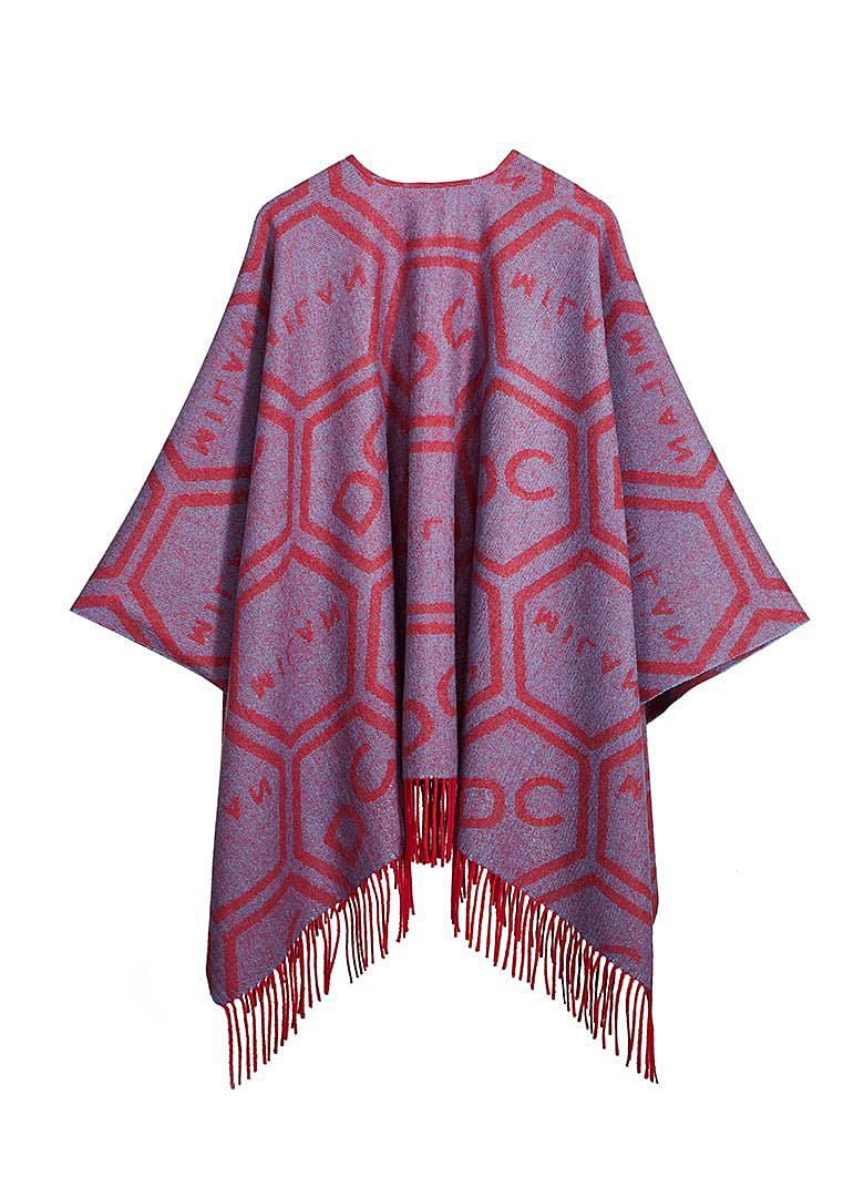 Cape Poncho Exclusive Iconic Reversible Design Red