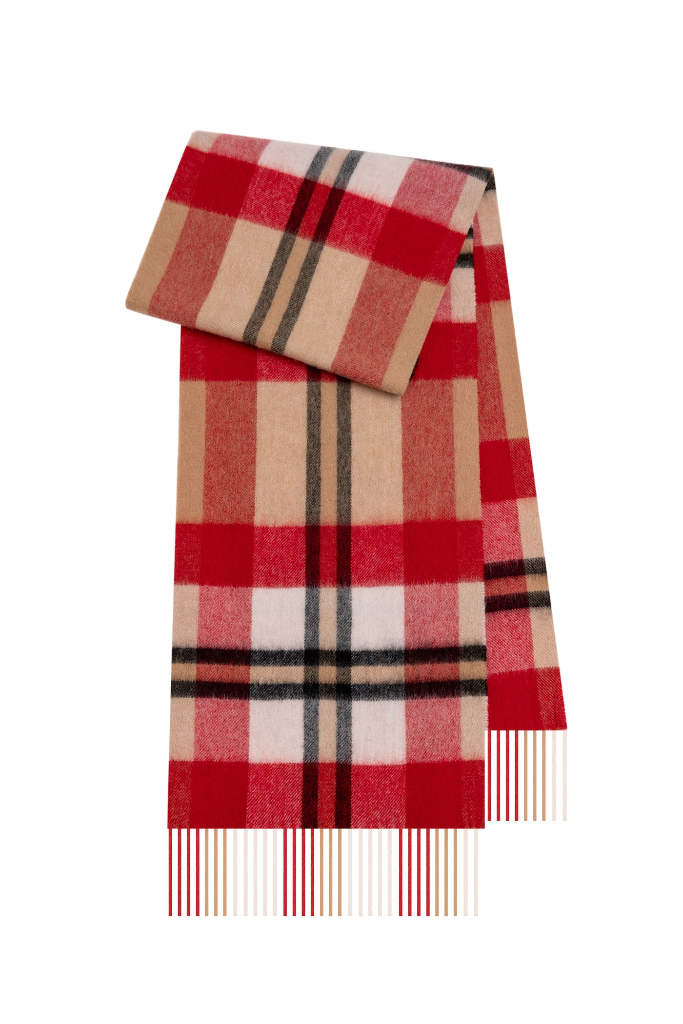 Edinburgh Cashmere Scarf DC Scott Red 100% Pure Lambswool