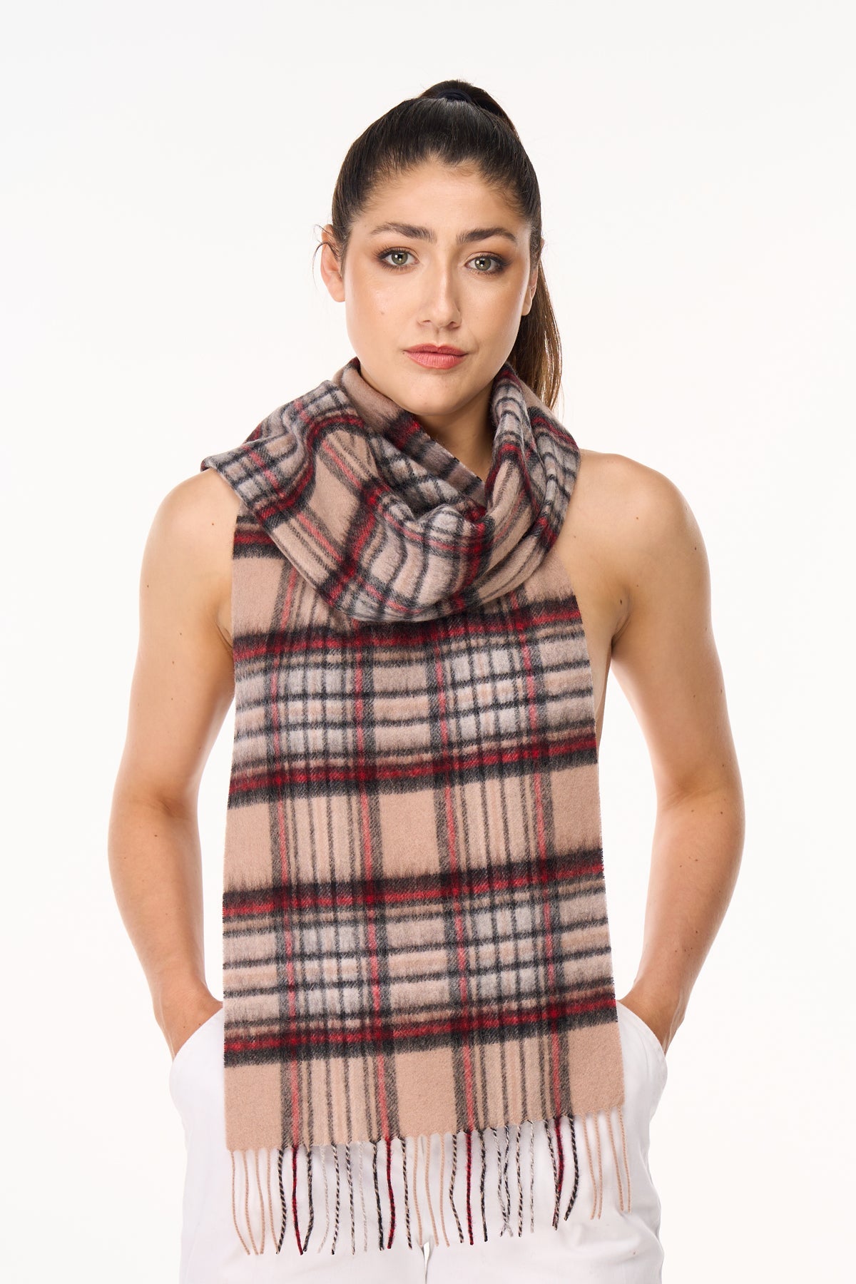 100% Pure Cashmere Scarves Stewart Camel Clan