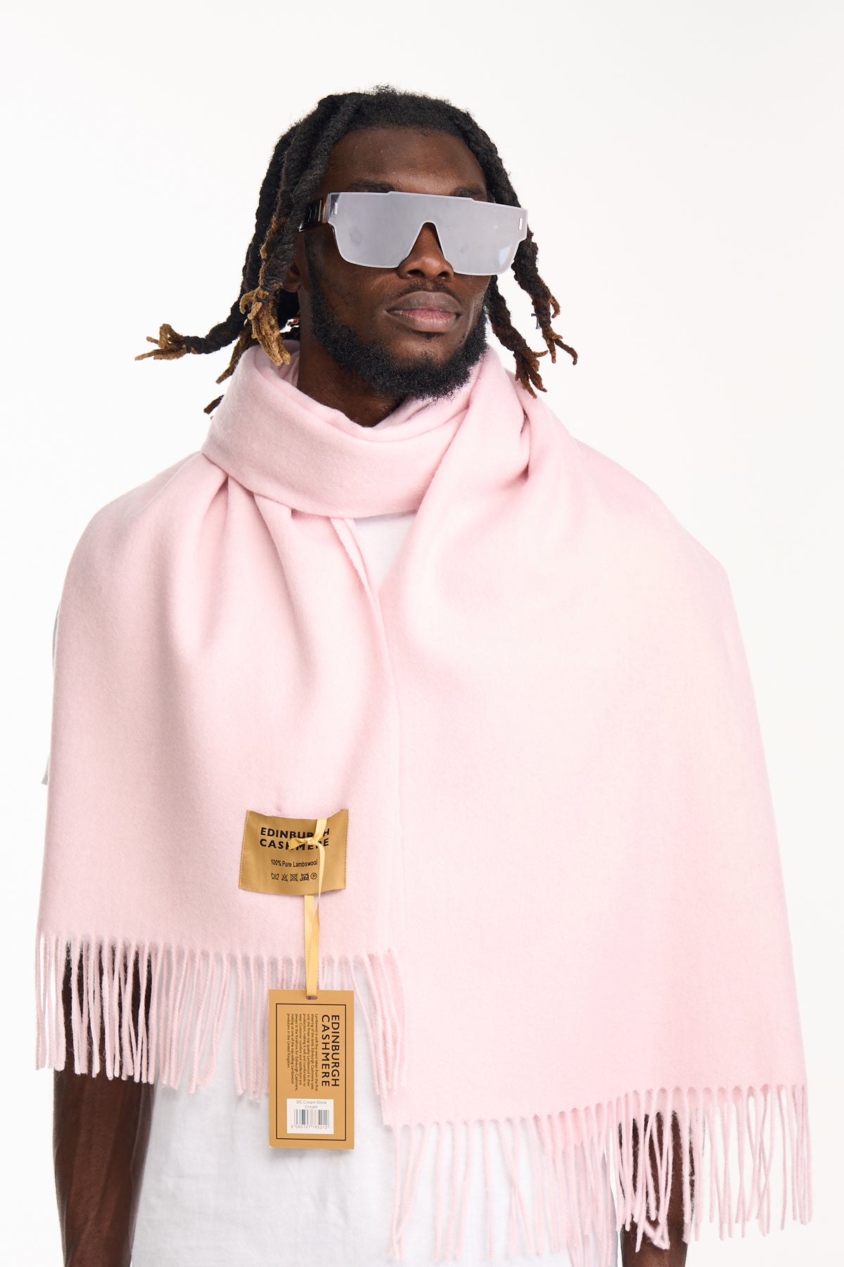 Plain Scarf Light Pink Oversized Wrap 100% Pure Lambswool