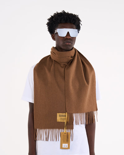 100% Pure Cashmere Scarf Brown - Small Size