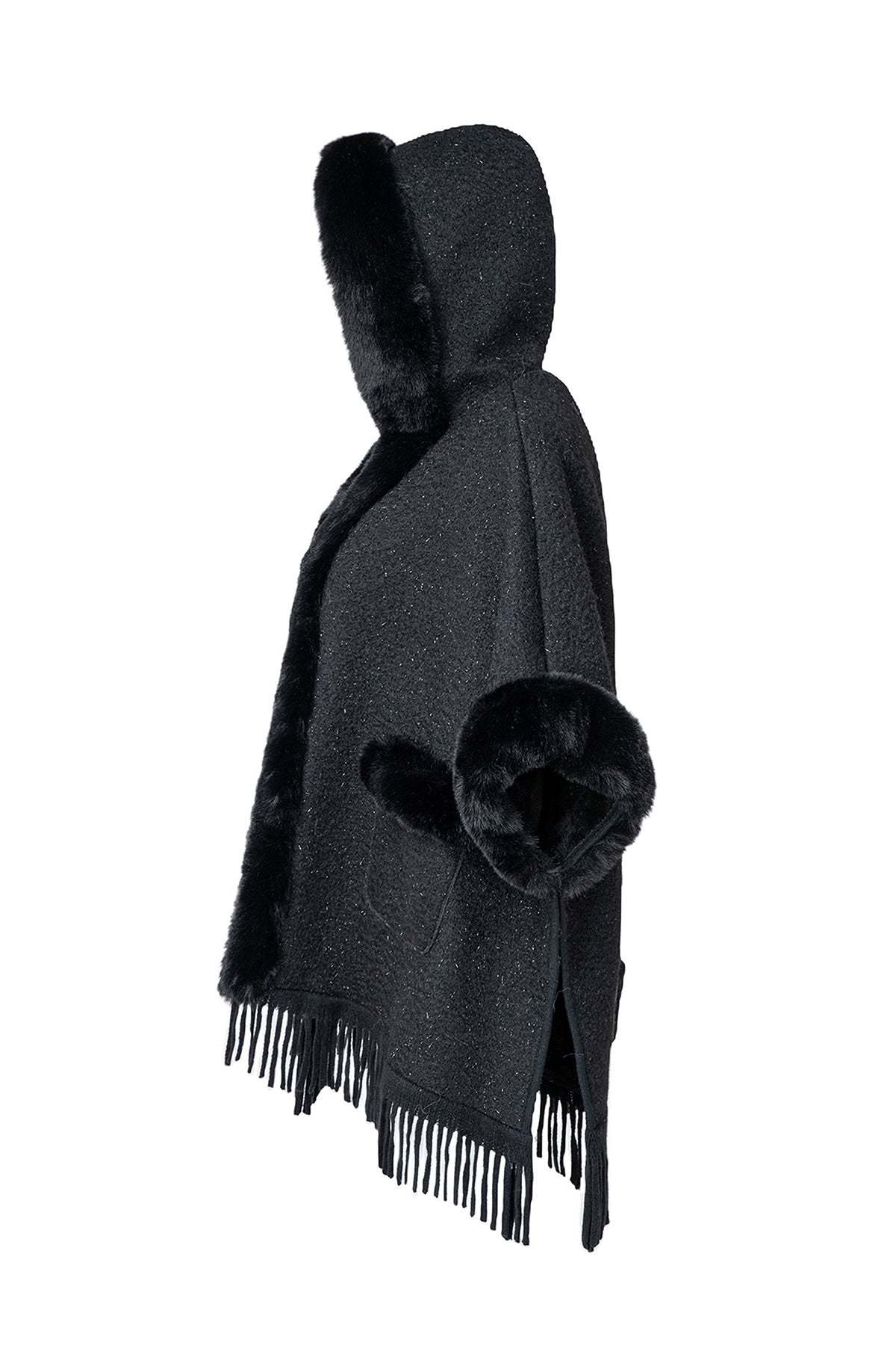 Women’s Hooded Cape Exclusive Design - Black