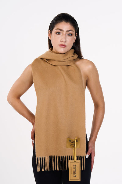 100% Pure Cashmere Scarf Camel - Small Size