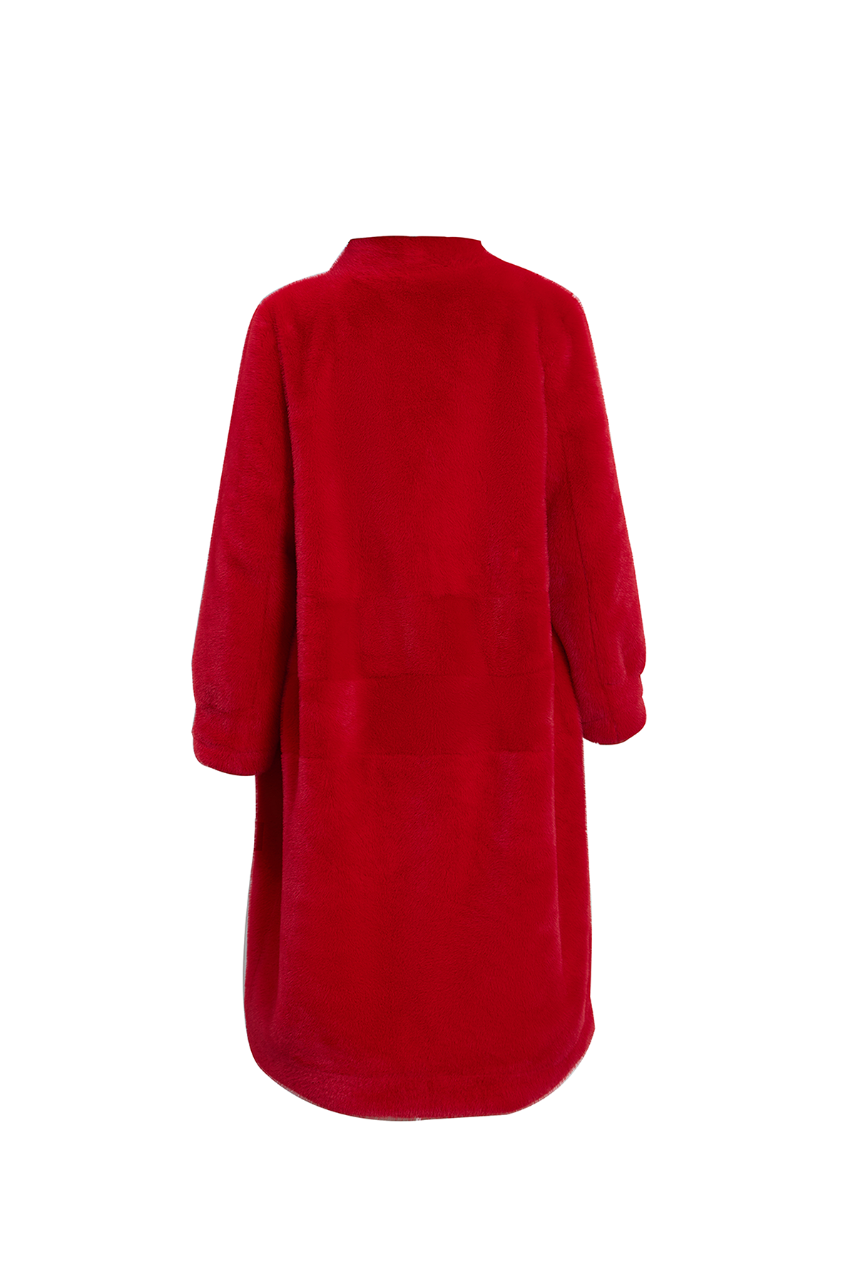 Women's Fur Long Coat Exclusive Design - Red