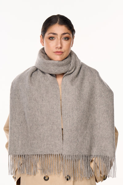 Plain Scarf Grey Oversized Wrap 100% Pure Lambswool