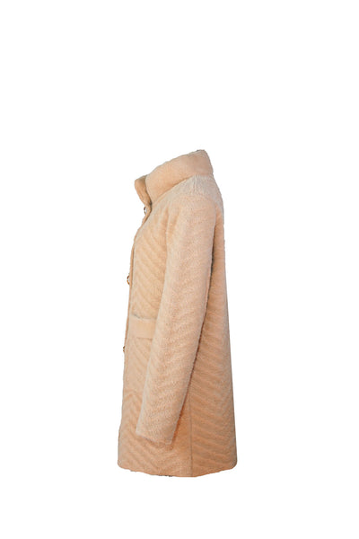 Women's Fur Coat Exclusive Design - Camel