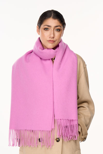 Plain Scarf Dark Pink Oversized Wrap 100% Pure Lambswool